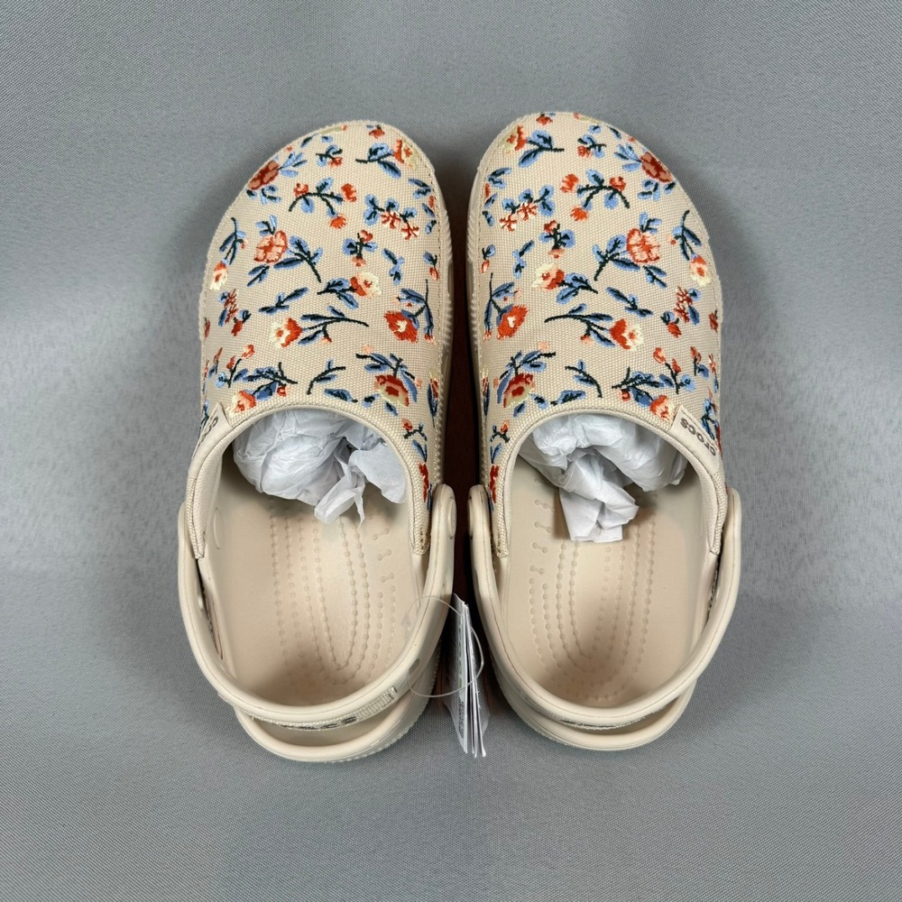 Crocs Classic Crafted Floral Clogs Womens 8 Frappe Unisex M6 212878-2MC New NWT - Picture 7 of 7